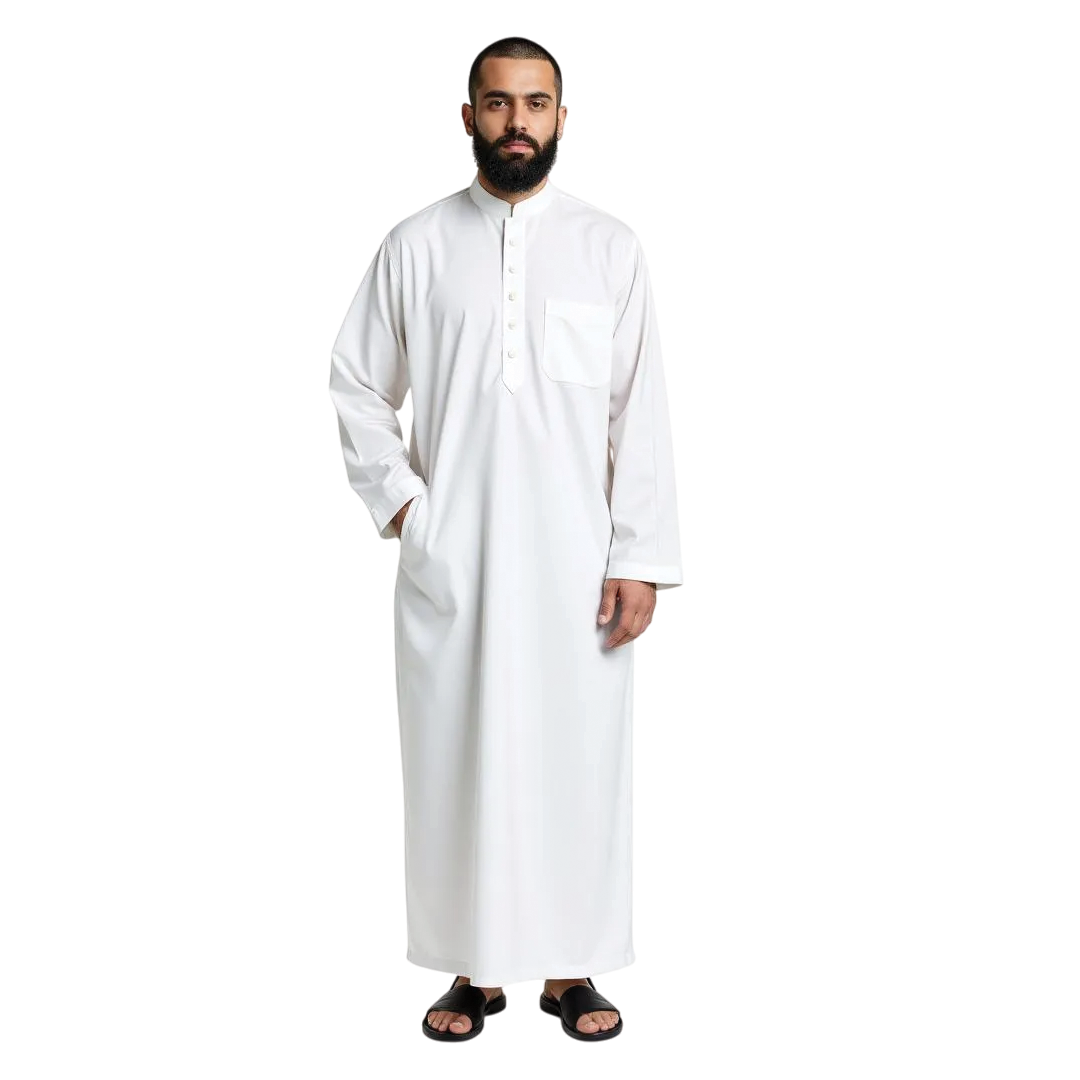 Amaan Pure White Premium Thobe for Men